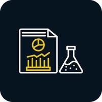 chemisch analyse lijn geel wit icoon vector