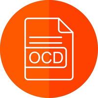 ocd het dossier formaat lijn rood cirkel icoon vector