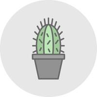 cactus lijn gevulde licht icoon vector