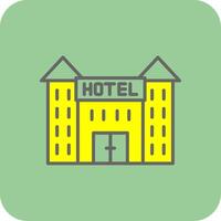 hotel gevulde geel icoon vector