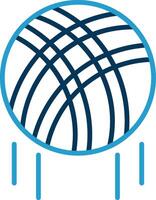 volleybal lijn blauw twee kleur icoon vector