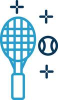 tennis lijn blauw twee kleur icoon vector