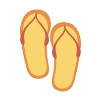 zomer reizen en vakantie slippers accessoire in vlakke stijl geïsoleerd pictogram vector