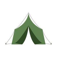 zomer reizen en vakantie tent camping toerisme in vlakke stijl geïsoleerd pictogram vector