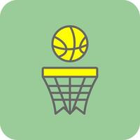 basketbal gevulde geel icoon vector