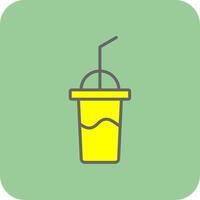 milkshake gevulde geel icoon vector