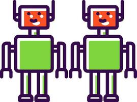 robots gevulde ontwerp icoon vector