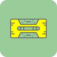 cassette plakband gevulde geel icoon vector