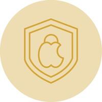 Mac veiligheid lijn geel cirkel icoon vector