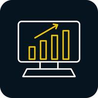 analytics lijn rood cirkel icoon vector