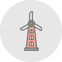 windmolen lijn gevulde licht icoon vector