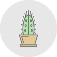 cactus lijn gevulde licht icoon vector