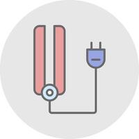 haar- stijltang lijn gevulde licht icoon vector