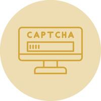 captcha lijn geel cirkel icoon vector