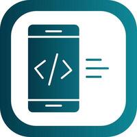 app ontwikkeling glyph helling hoek icoon vector