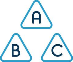 abc lijn blauw twee kleur icoon vector