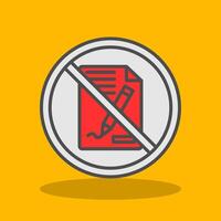 verboden teken gevulde schaduw icoon vector