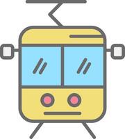 tram lijn gevulde licht icoon vector