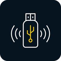 USB lijn rood cirkel icoon vector