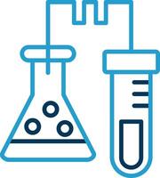 laboratorium lijn blauw twee kleur icoon vector