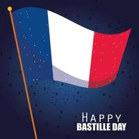 frankrijk vlag van happy bastille day vector design