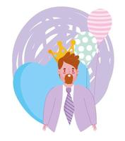 gelukkige vadersdag, vader met en ballonnen hartdecoratie vector