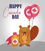 bever met canadese ballonnen vector design