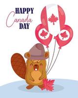 bever met canadese ballonnen vector design