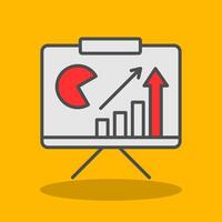 bar analytics gevulde schaduw icoon vector