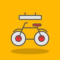fiets gevulde schaduw icoon vector