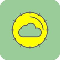 wolk berekenen gevulde geel icoon vector