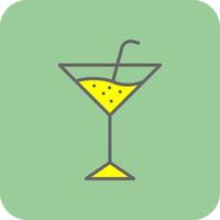 martini gevulde geel icoon vector
