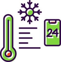 temperatuur controle gevulde ontwerp icoon vector