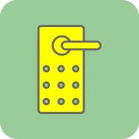 deur slot gevulde geel icoon vector