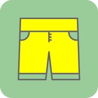 shorts gevulde geel icoon vector