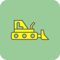 bulldozer gevulde geel icoon vector