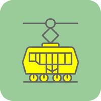 tram gevulde geel icoon vector