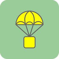 parachute gevulde geel icoon vector