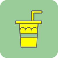 Frisdrank drinken gevulde geel icoon vector