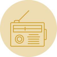 radio lijn geel cirkel icoon vector