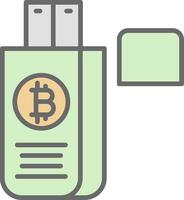 bitcoin rit lijn gevulde licht icoon vector