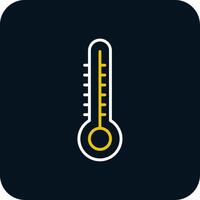 thermometer lijn rood cirkel icoon vector