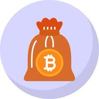 bitcoin zak vlak bubbel icoon vector