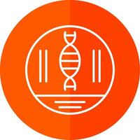 dna strand lijn rood cirkel icoon vector