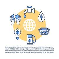 verantwoordelijke consumptie concept pictogram met tekst. besparing van water en wereldwijde hulpbronnen. slim energieverbruik. ppt vector paginasjabloon. brochure, tijdschrift, boekje ontwerpelement met lineaire illustraties