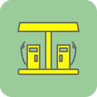 gas- station gevulde geel icoon vector