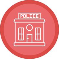Politie station lijn multi cirkel icoon vector