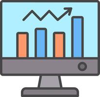 analytics lijn gevulde licht icoon vector