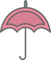paraplu lijn gevulde licht icoon vector