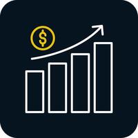 geld groei lijn rood cirkel icoon vector